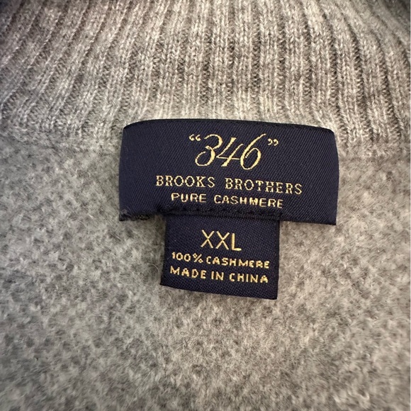 Brooks Brothers o 346 pure cashmere sweater quarter-zip Size XXL (n - Picture 10 of 10